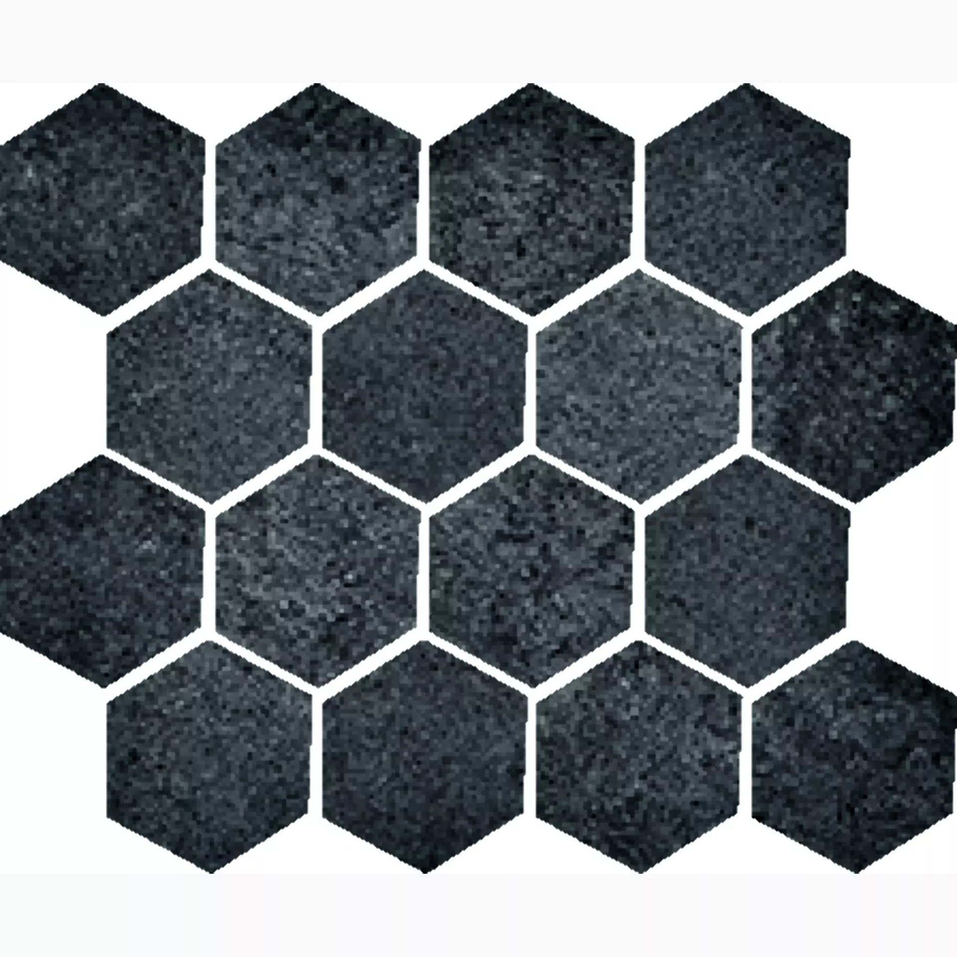 Serenissima Materica Nero Naturale Nero 1076735 natur 25x30cm Mosaik Hexagon rektifiziert