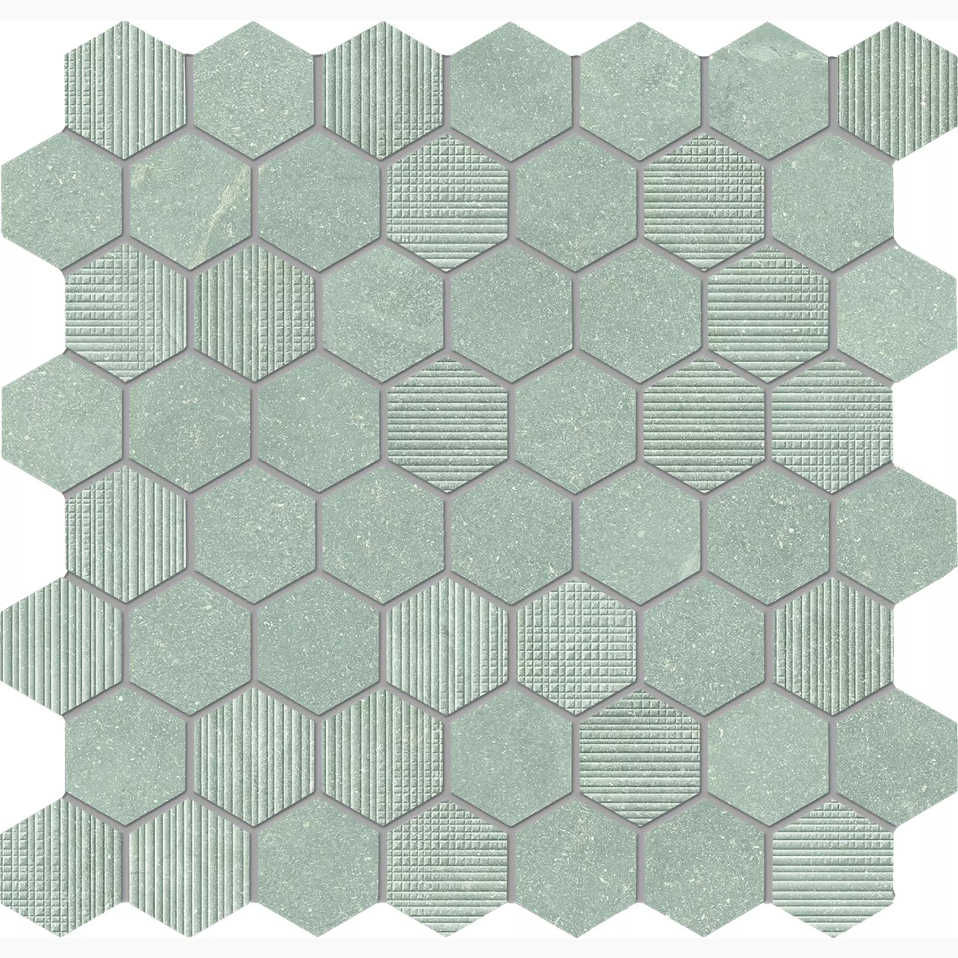 Provenza Eureka Grigio Naturale Grigio EF4H natur 30x30cm Mosaik Hexagon 9,5mm