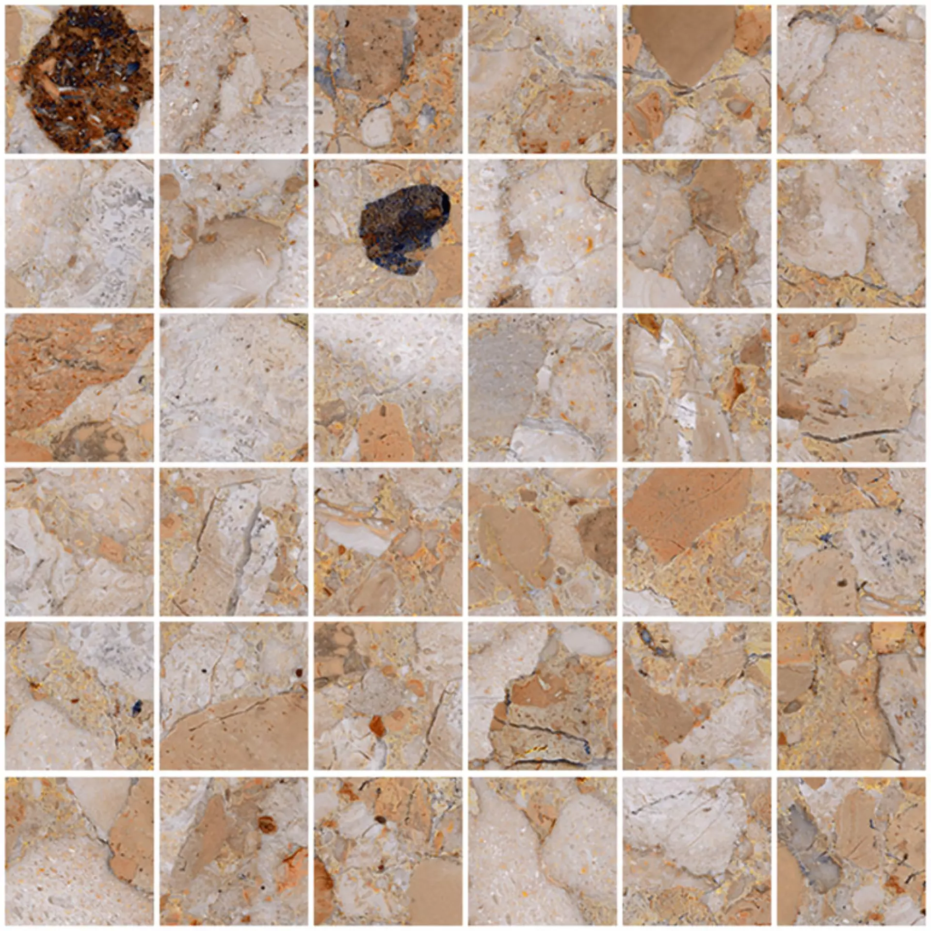 Sant Agostino Venistone Gold Natural Mosaic CSAMVEGO30 30x30cm rectified 10mm