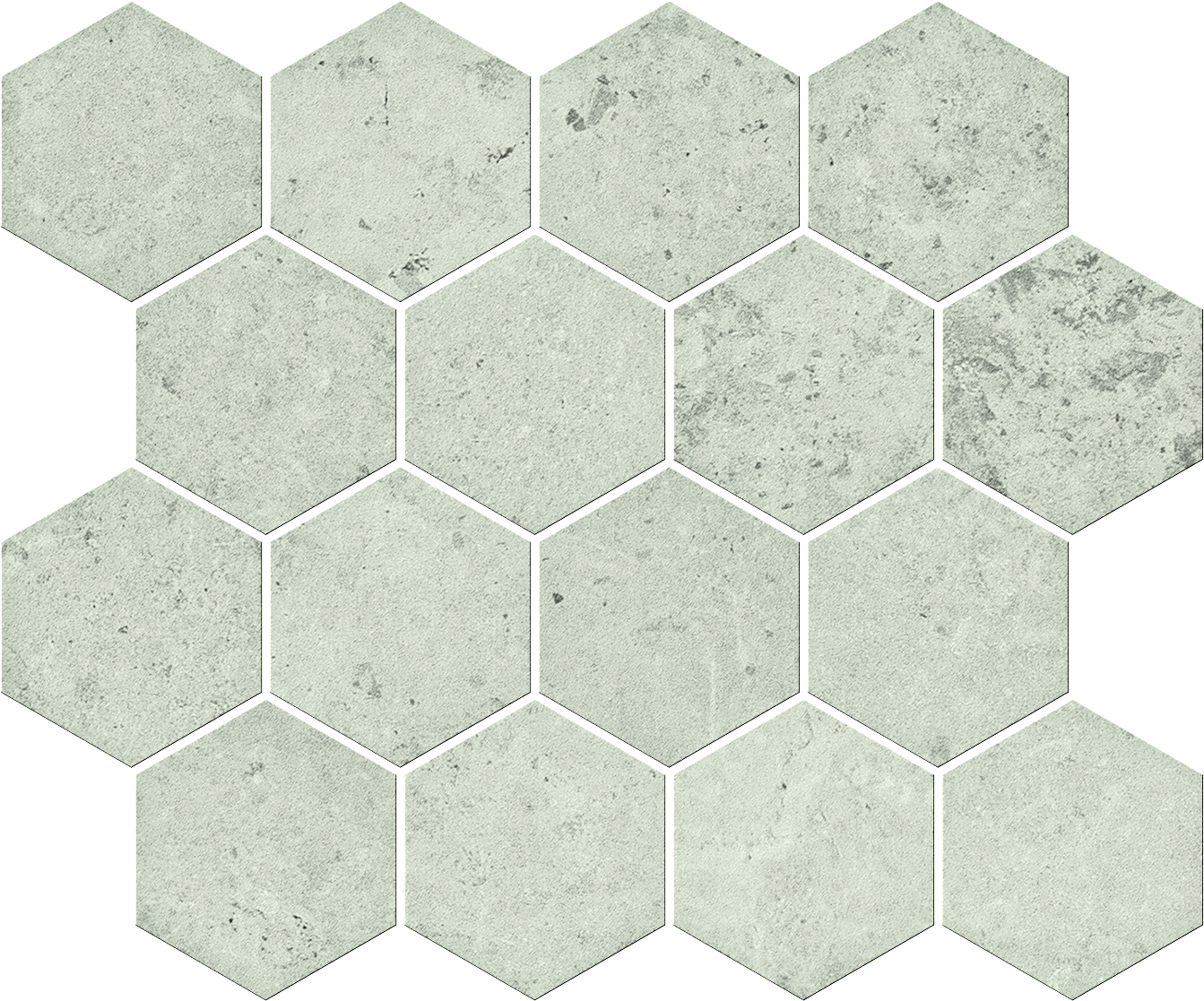 Bodenfliese Serenissima Concreta Avorio Naturale Avorio 1081886 natur 25x30cm Mosaik Hexagon rektifiziert 9,5mm