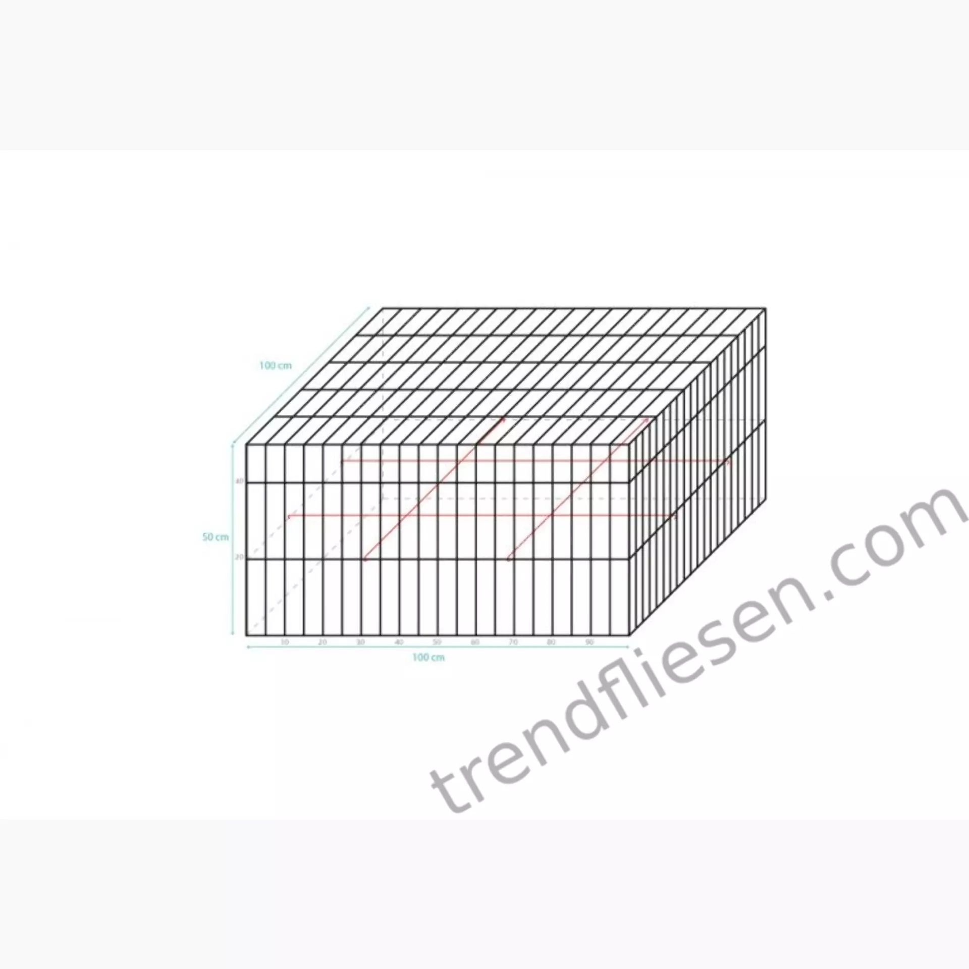 Trendbox 100x100x50 cm  gefüllt BOXT13
