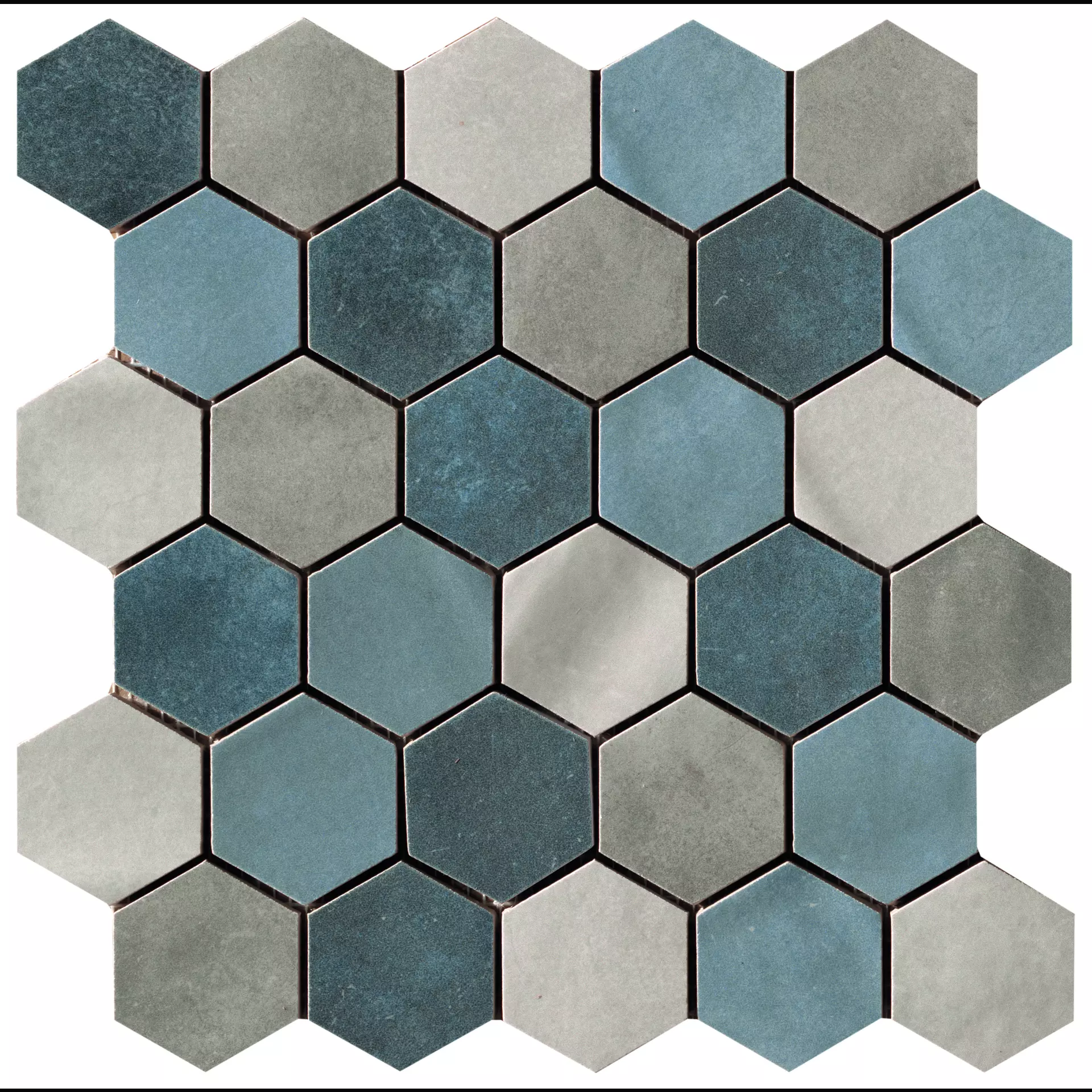 CIR Materia Prima Blue Naturale Mosaic Hexagon Mix 1069919 27x27cm 10mm