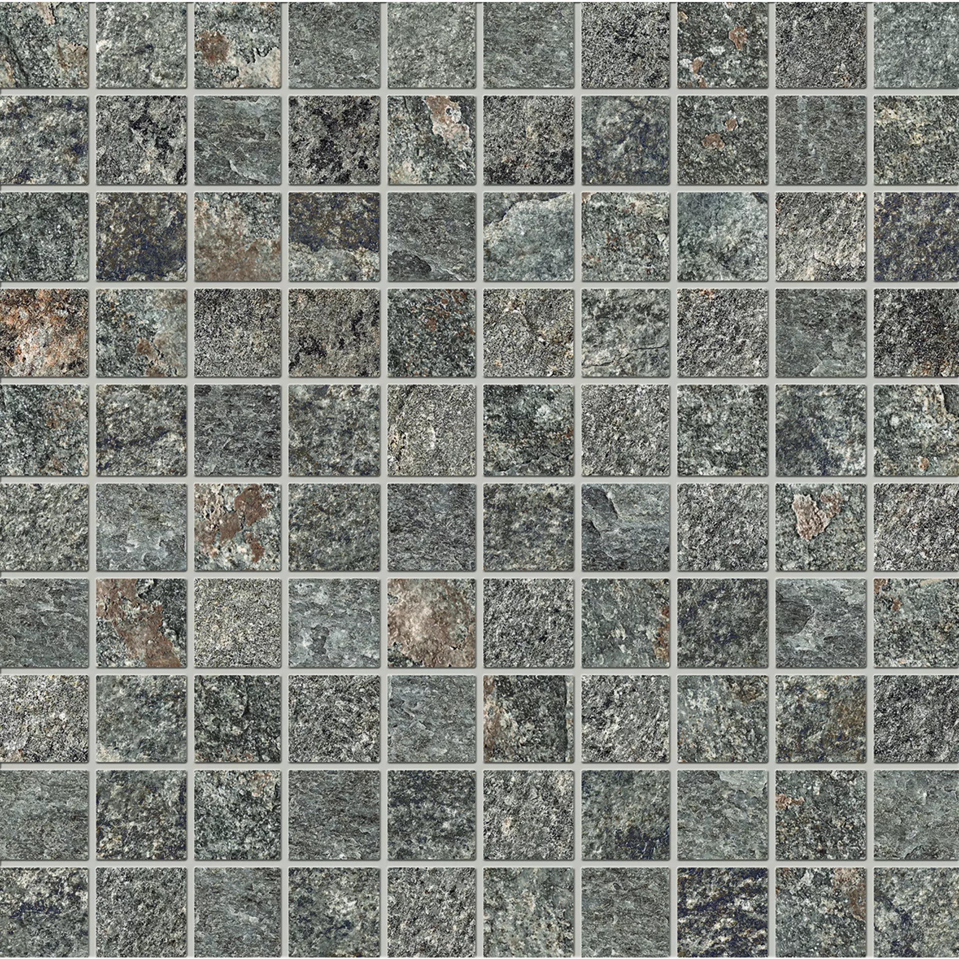Ergon Oros Stone Antracite Naturale Antracite EL1N natur 30x30cm Mosaik 3x3 9,5mm