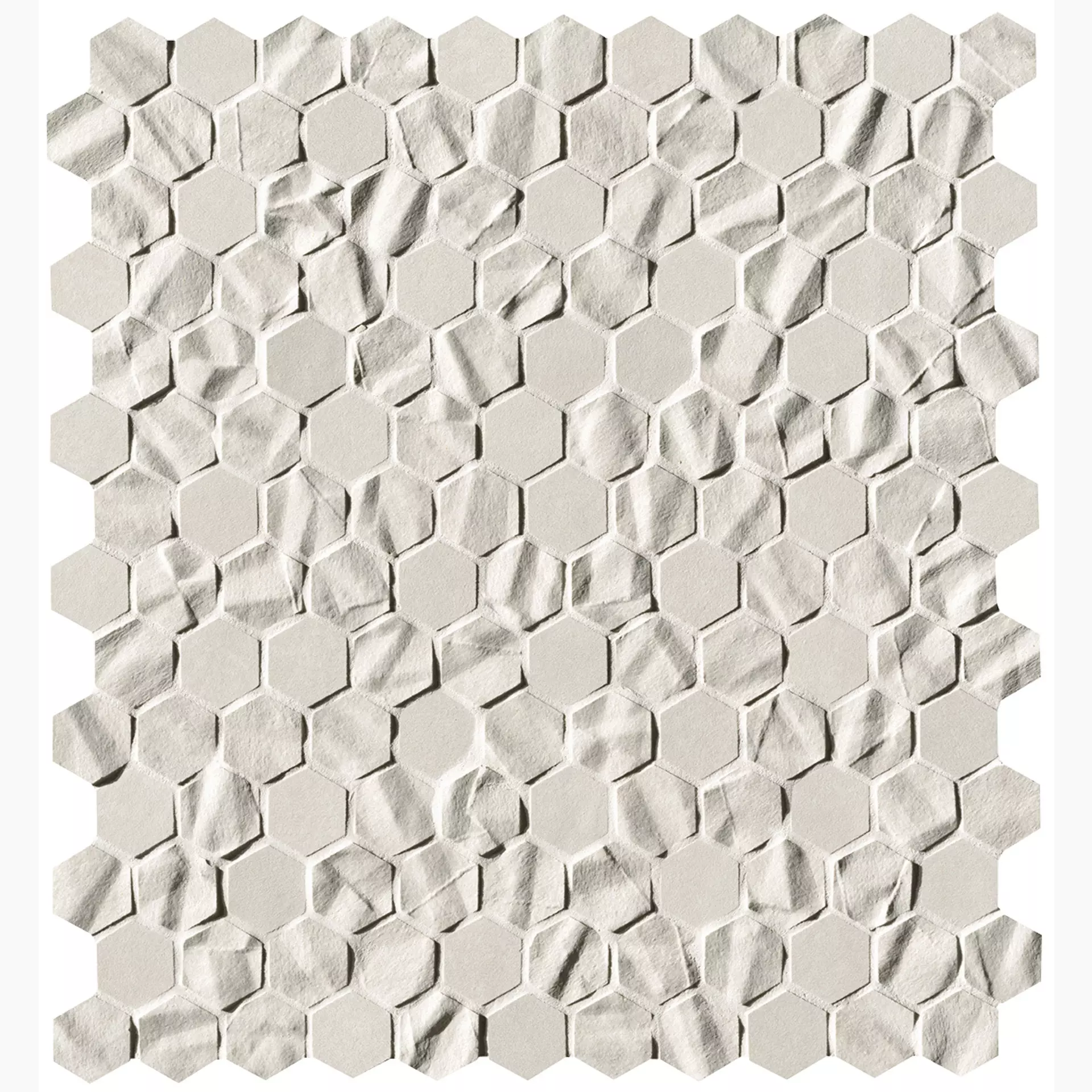 FAP Bloom White Struttura Matt White fOYZ matt struktur 29,5x35cm Mosaik Hexagon Star