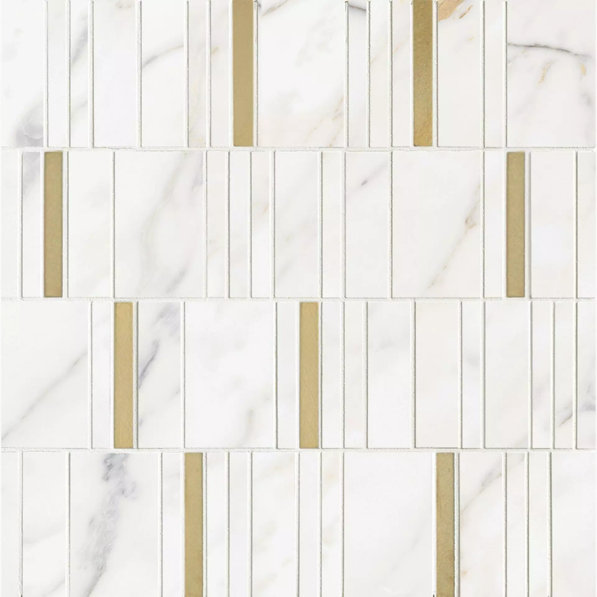 Marazzi Allmarble Wall Golden White Lux Mosaic Barcode M8HD 40x40cm 6mm