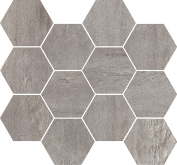 Imola Creative Concrete Grigio Natural Strutturato Matt Grigio 139938 matt natur strukturiert 25x30cm Mosaik Hexagon rektifiziert 10mm