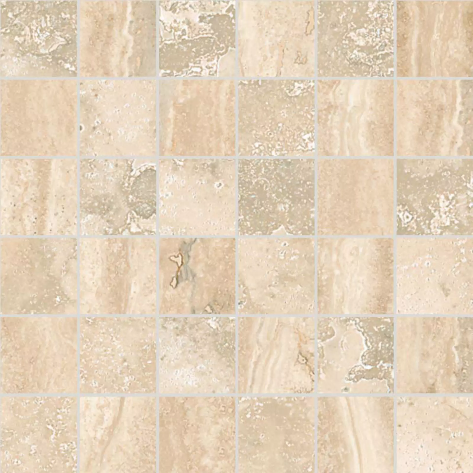 Sant Agostino Via Appia Beige Natural Mosaic CSAMAVCB30 30x30cm rectified 10mm