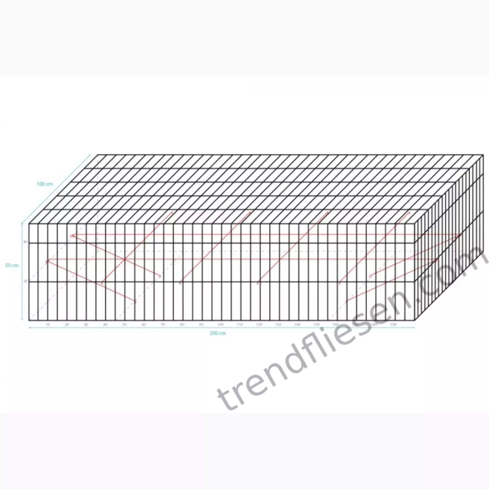 Trendbox 200x100x50 cm  gefüllt BOXT12