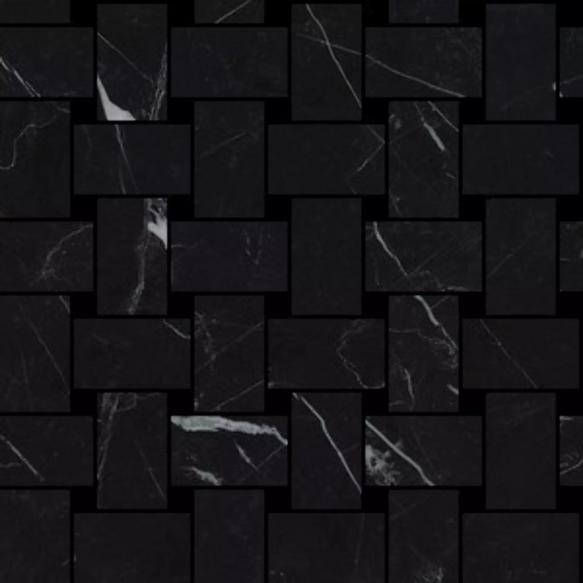 FMG Marmi Select Black Marquinia Lucidato Decor Shape LU308769 30x30cm rectified 8mm