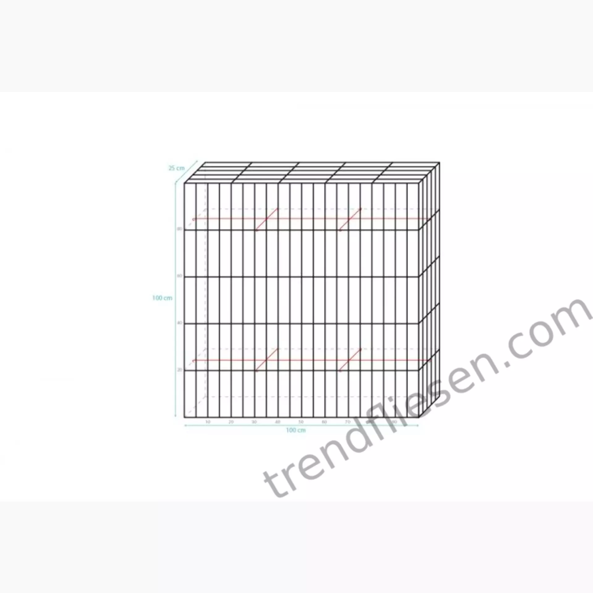 Trendbox 100x25x100 cm  gefüllt BOXT15