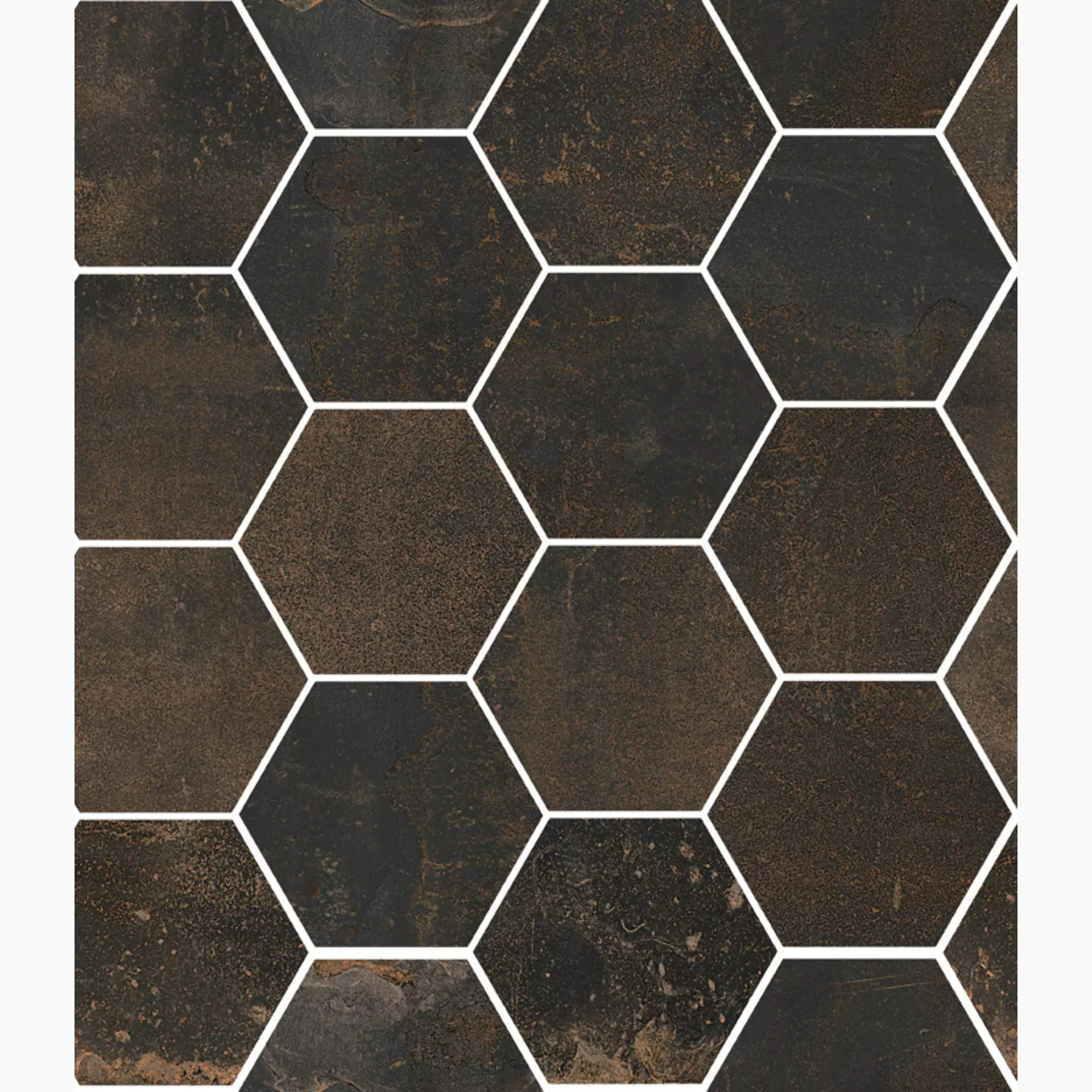 Sant Agostino Oxidart Black Natural Black CSAHOXBL26 natur 26x30cm Hexagon rektifiziert 10mm