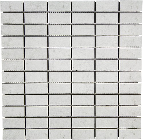 Bodenfliese,Wandfliese Terratinta Betontech White Matt White TTBT01M2N matt 30x30cm Mosaik 2,5x5 10,5mm