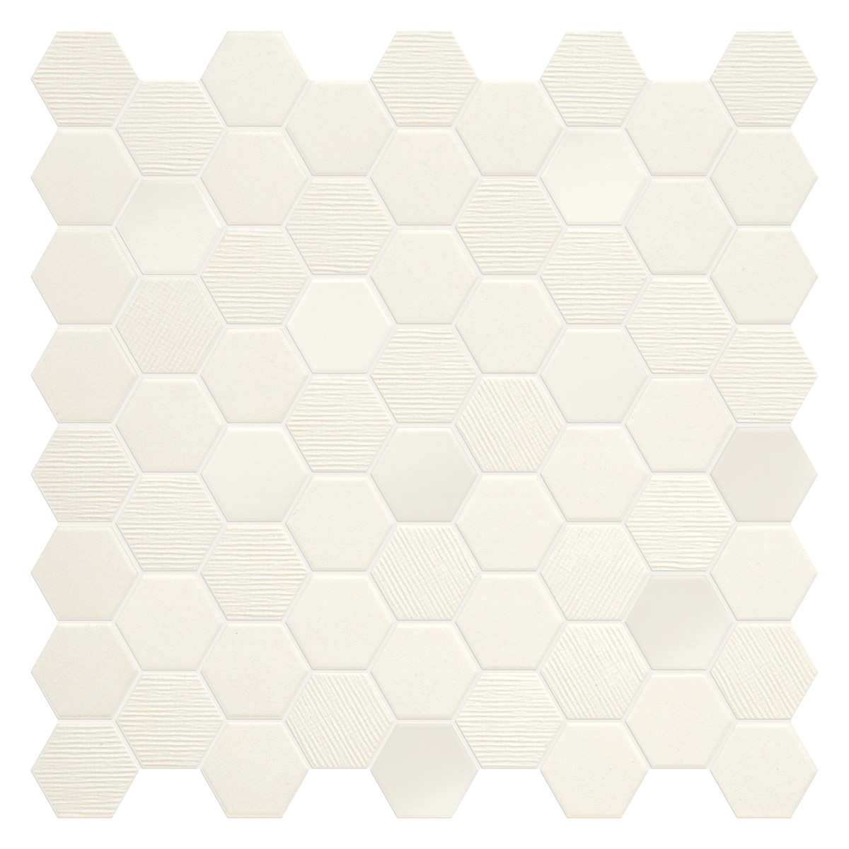 Bodenfliese,Wandfliese Terratinta Hexa Cotton Candy Matt – Glossy Cotton Candy TTBST01MHMIX glaenzend matt 31,6x31,6cm Mosaik 4,3x3,8 Mix 4mm
