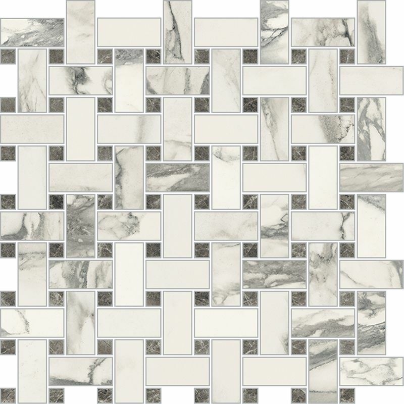Novabell Imperial Michelangelo Bianco Arabescato Levigato Mosaic Trama IMM228L 30x30cm