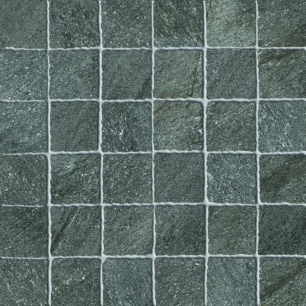 Ermes Aurelia Quartz Stone Black Satinato Mosaic 5x5 PF00013363 30x30cm 9mm