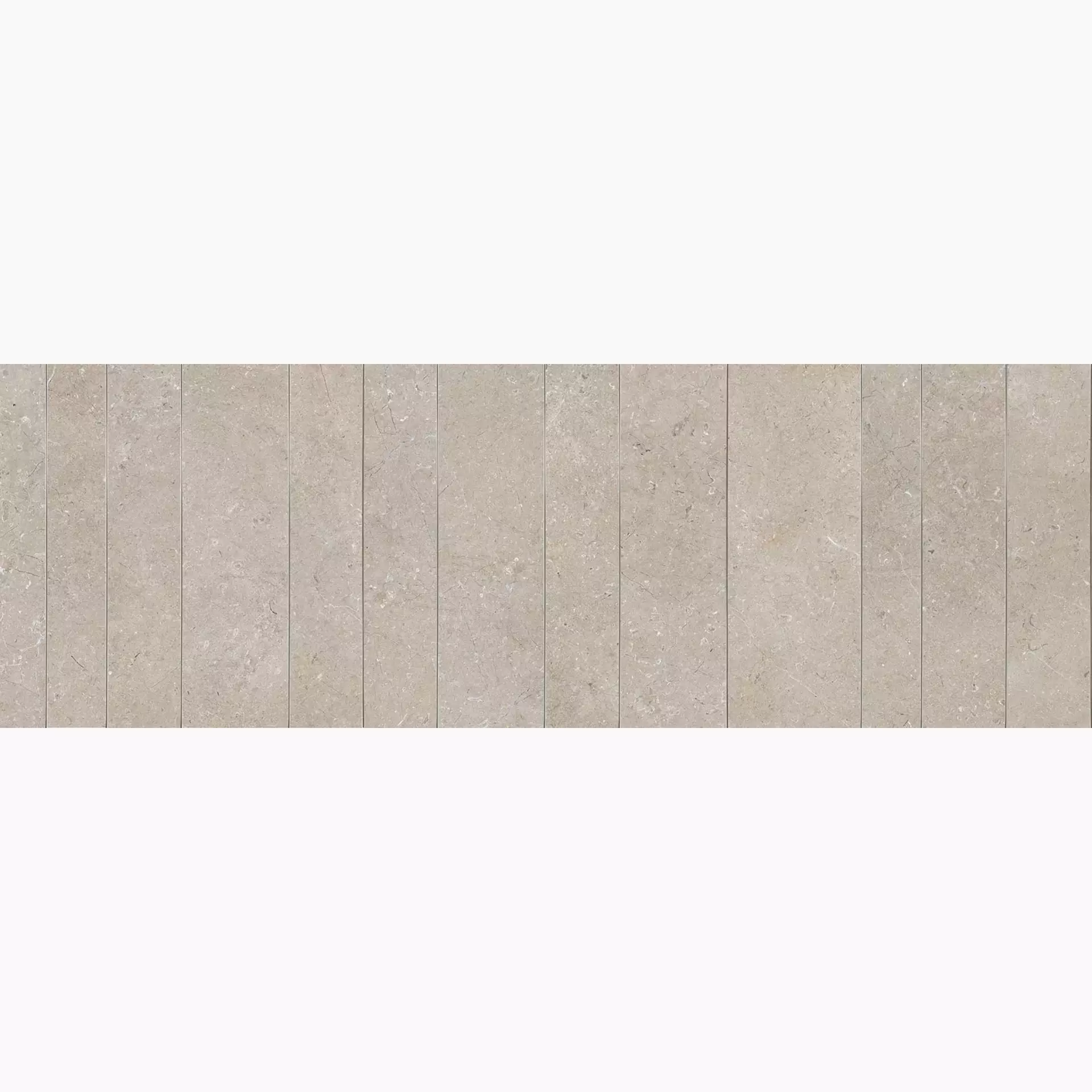 Wandfliese Marazzi Magnifica Limestone Taupe Naturale – Matt Limestone Taupe M8FQ matt natur 60x180cm Mosaik Strip Inserto Metall 7mm