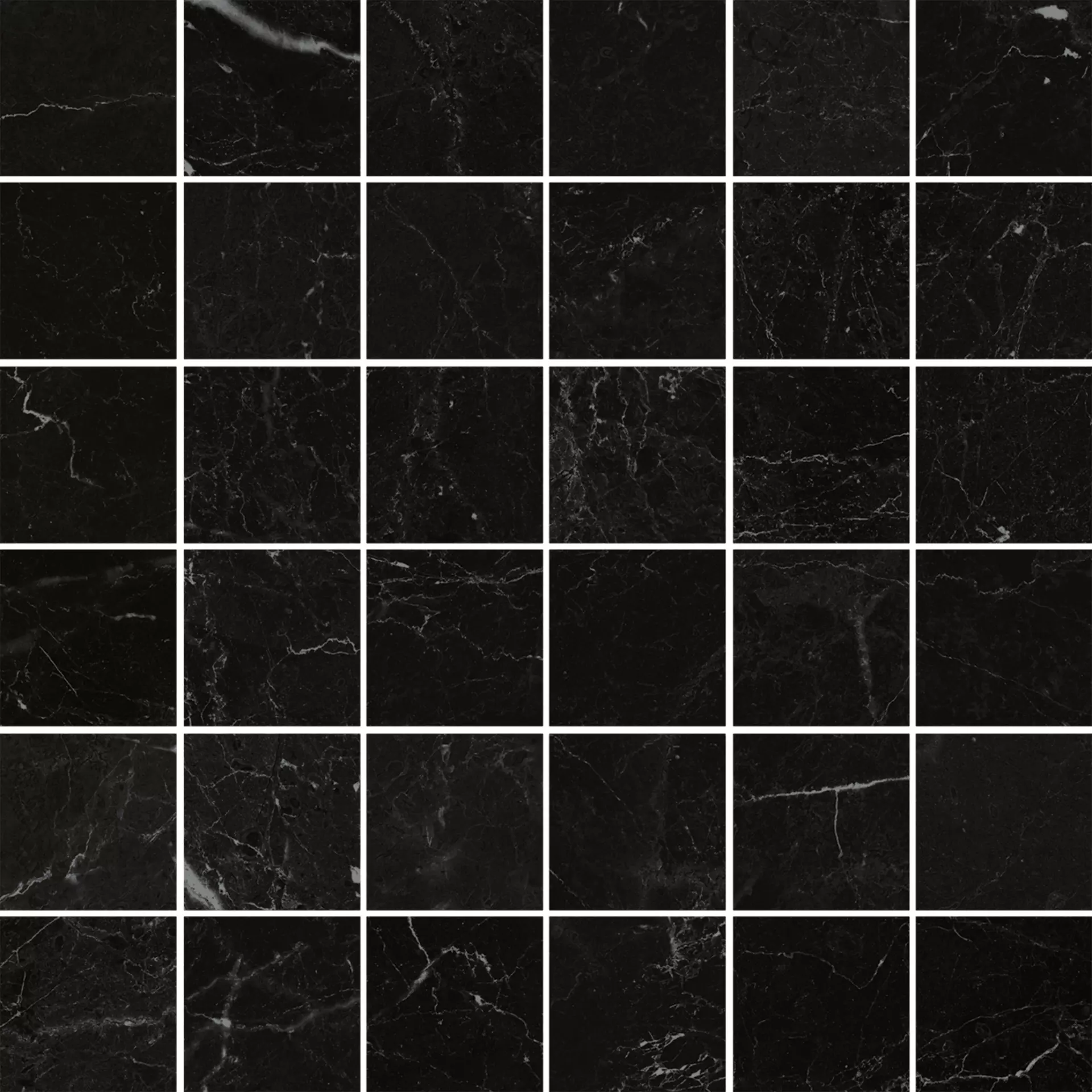 Panaria Eternity Marquina Black Antibacterial - Soft Mosaik 36 Pezzi PGZEN63 30x30cm rektifiziert 9,5mm