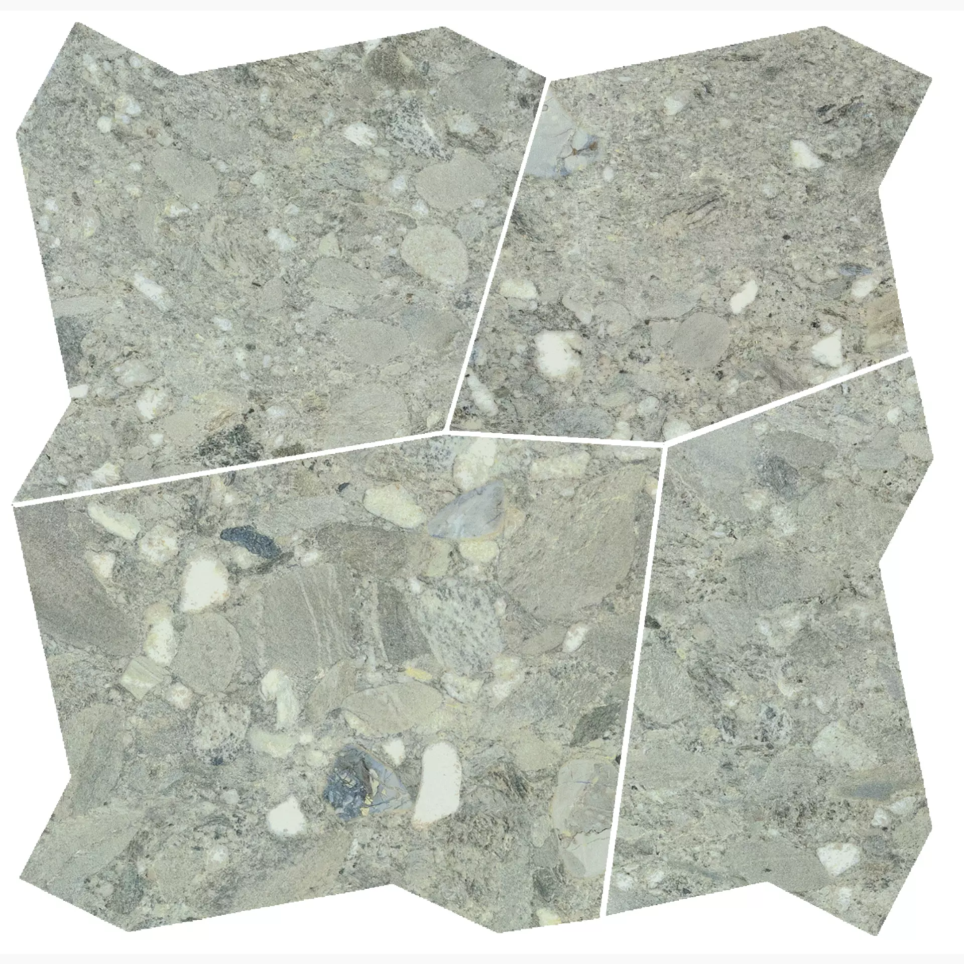 Bodenfliese,Wandfliese Cercom Ceppo Di Gres Grigio Naturale Grigio 1077707 natur 58x58cm Palladiana Mix rektifiziert