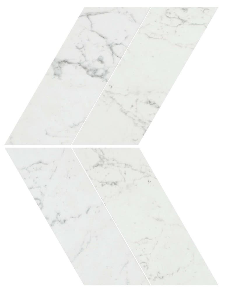 Atlasconcorde Marvel Stone Carrara Pure Lappato Chevron AS1V 22,5x22,9cm rektifiziert
