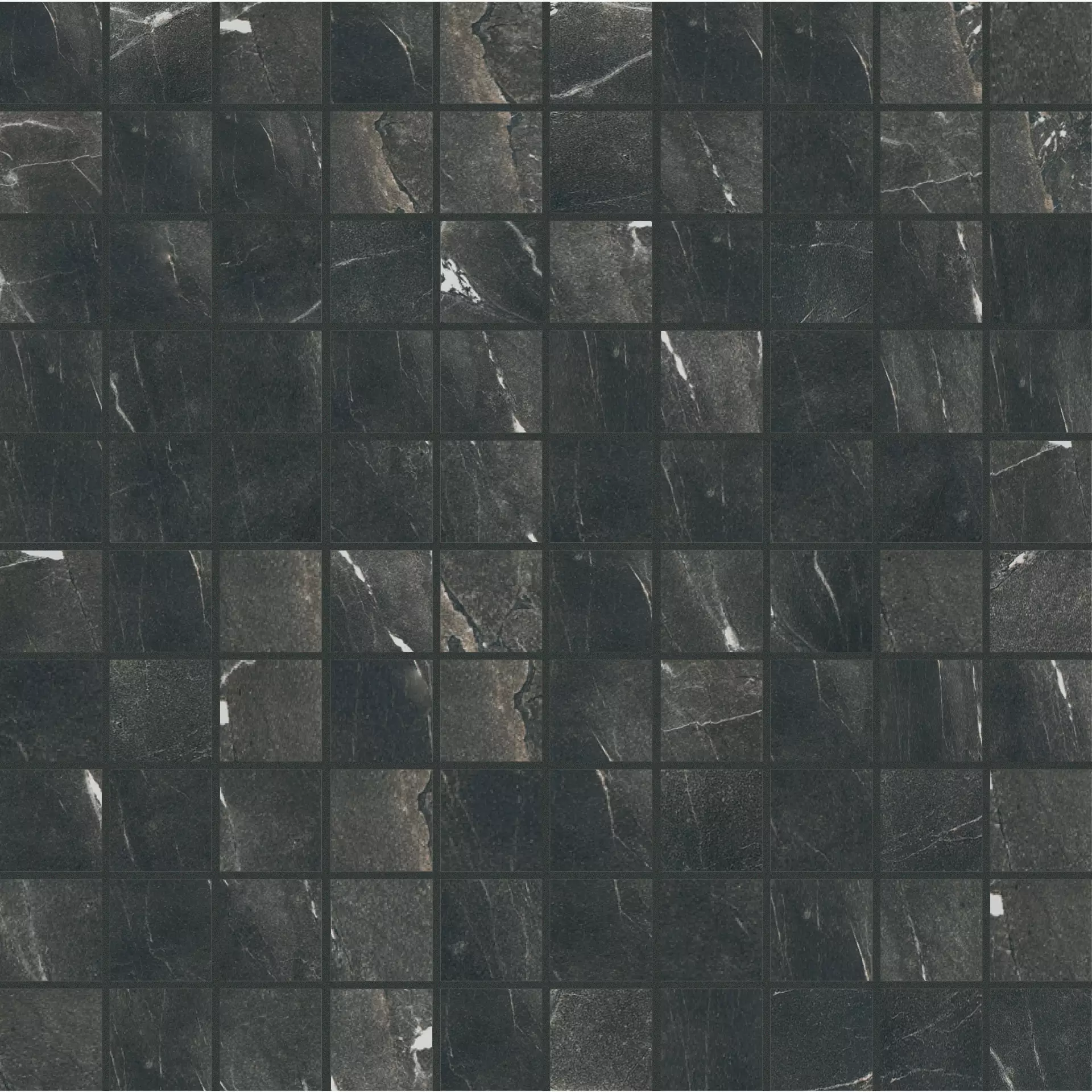 Florim Timeless Black Deep Lucido Mosaic 3x3 747409 3x3cm rectified 9mm