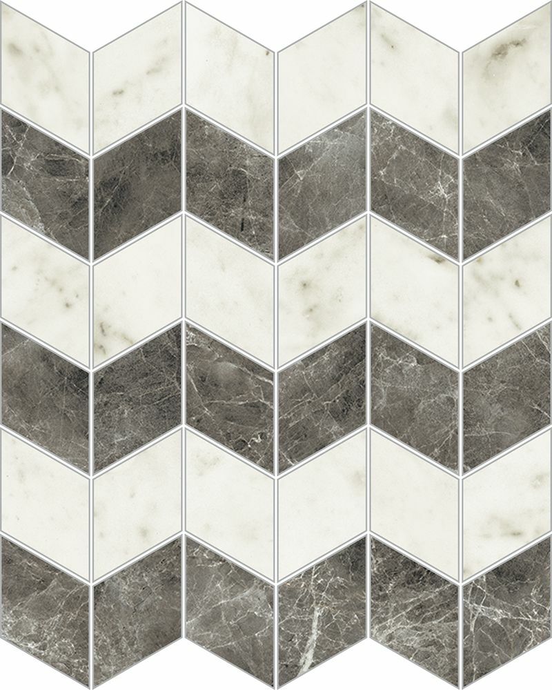 Novabell Imperial Michelangelo Bianco Carrara Levigato Bianco Carrara IMM889L geschliffen 30x30cm Mosaik Zig Zag