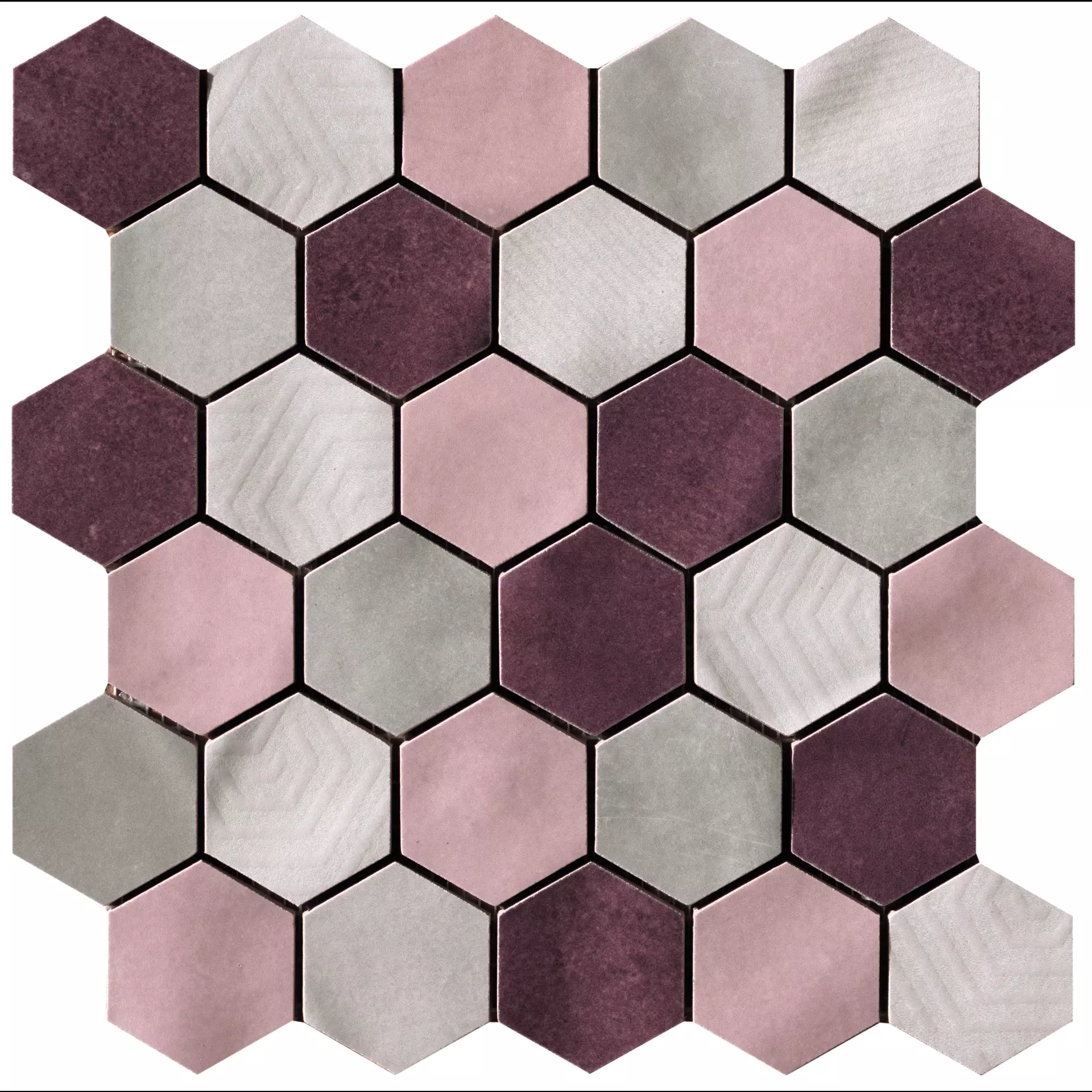 CIR Materia Prima Pink Naturale Mosaic Hexagon Mix 1069922 27x27cm 10mm