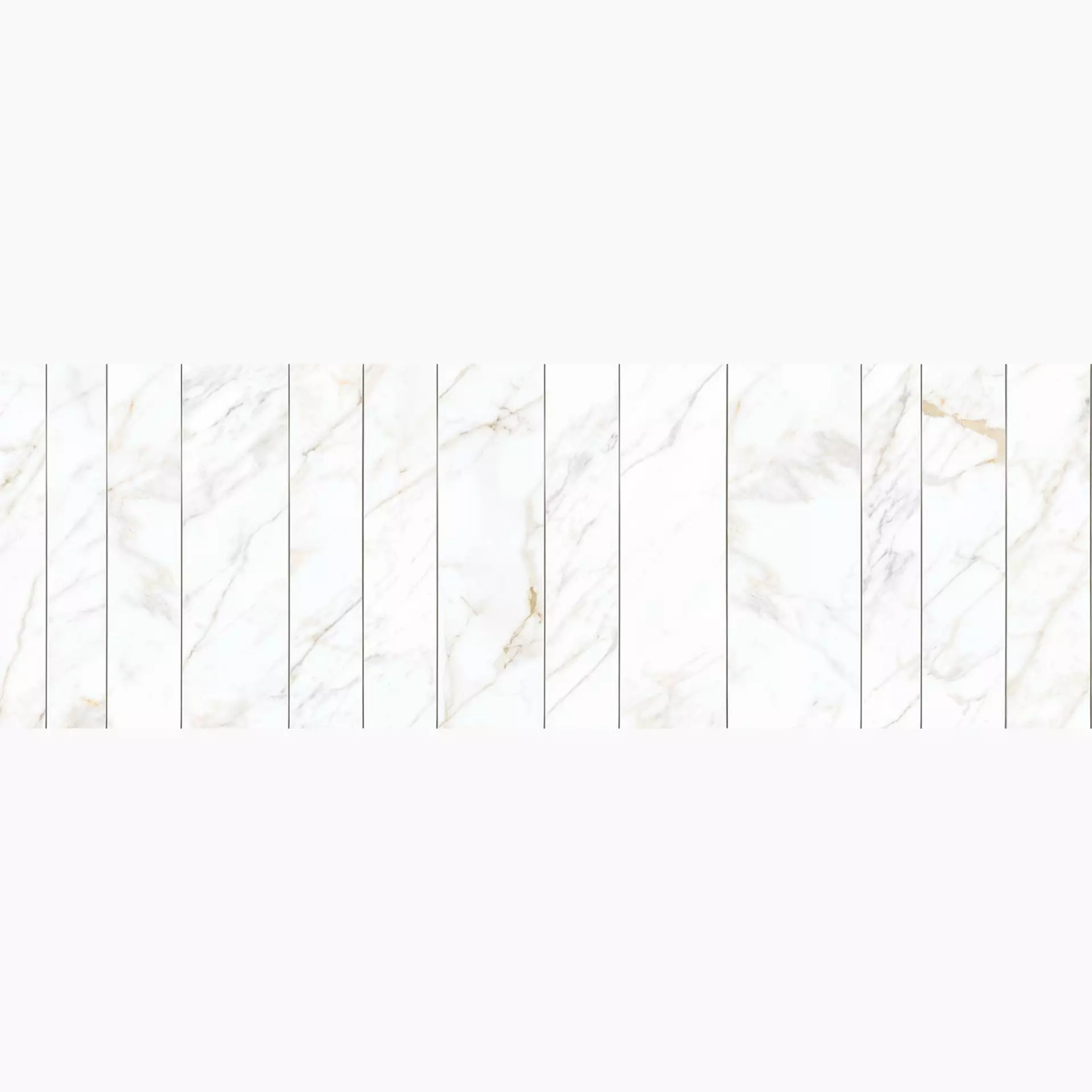 Wandfliese Marazzi Magnifica Calacatta Naturale – Matt Calacatta M8FN matt natur 60x180cm Mosaik Strip Inserto Metall 7mm