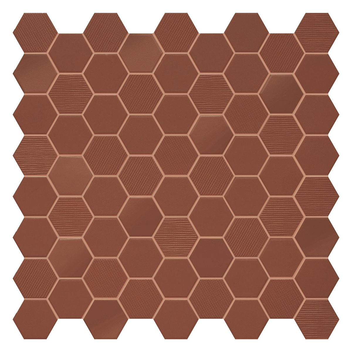Terratinta Hexa Rusty Red Matt – Glossy Mosaic 4,3x3,8 Mix TTHX15MHMIX 31,6x31,6cm 4mm