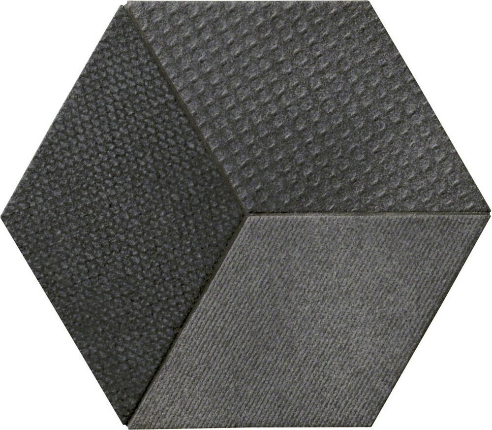 Mutina Tex Black Black RETX05 matt muster struktur 11,5x20cm 10mm