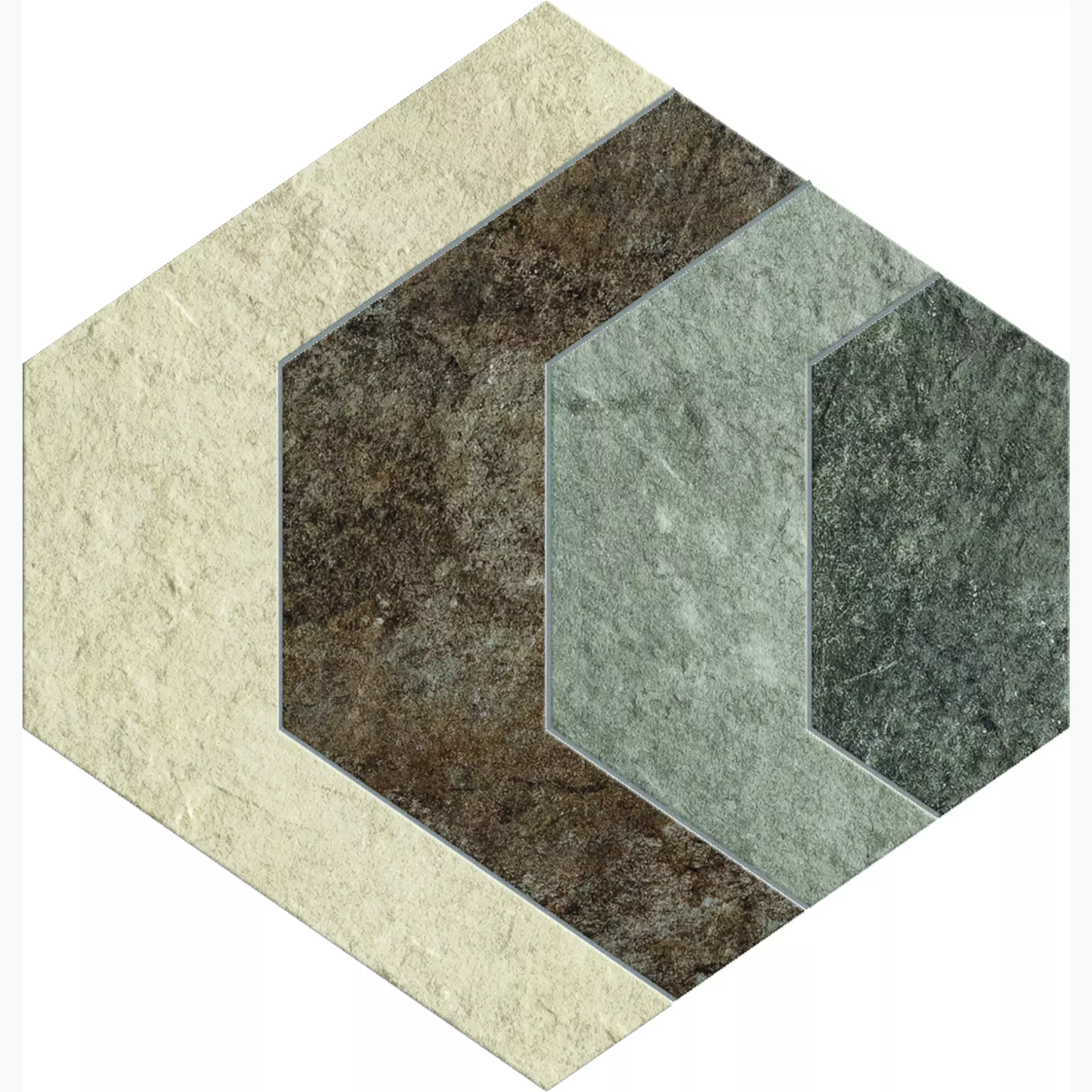 Cercom Absolute Mix Naturale Mosaic Hexagon 1077479 28,7x29,9cm rectified