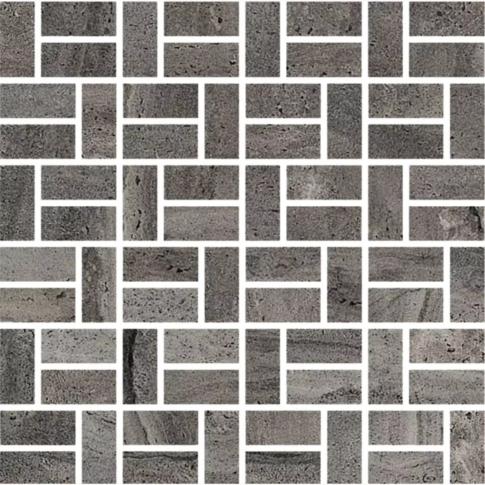 Coem Reverso2 Black Naturale Mosaic Bricks 2x5 RV7MS3R 30x30cm rectified