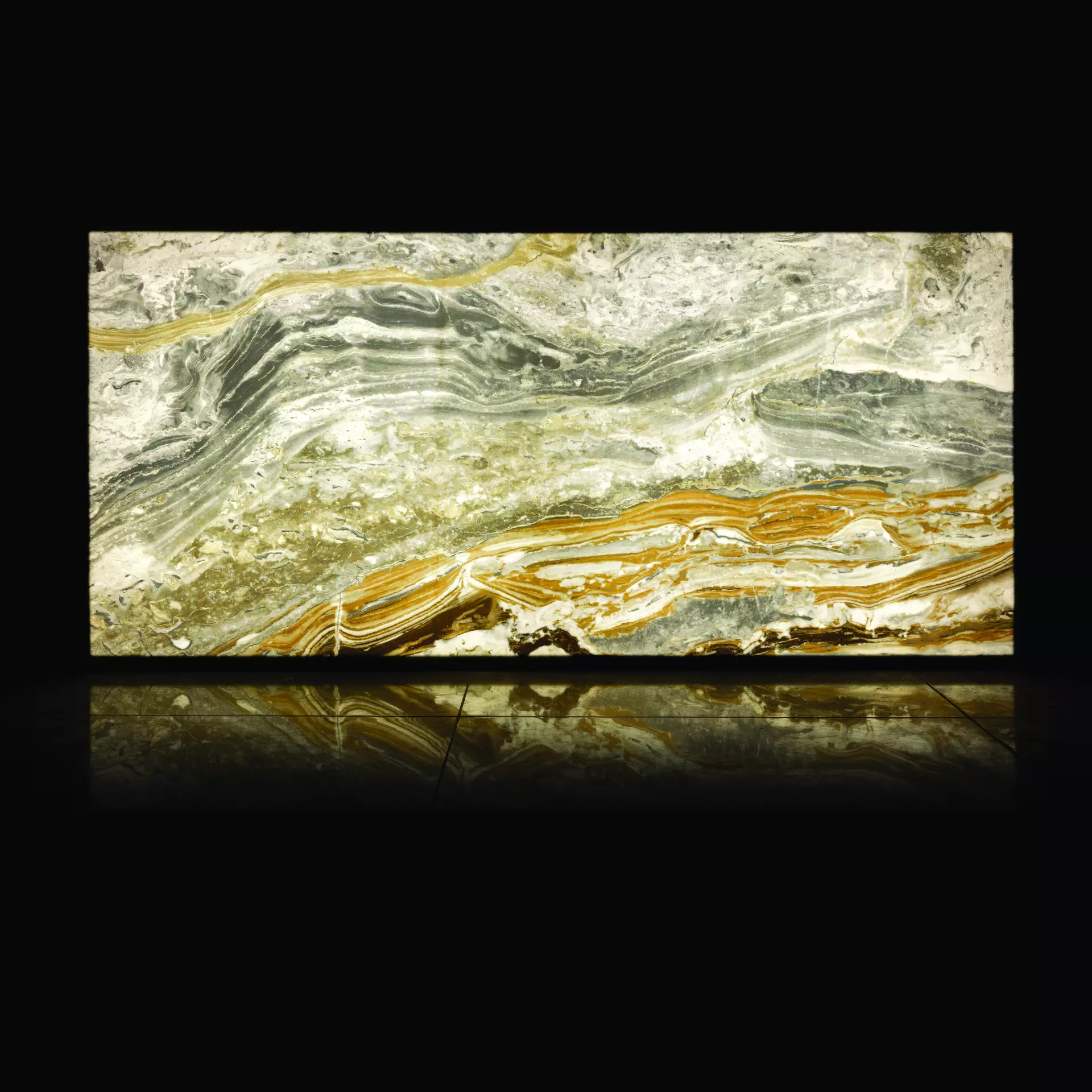 Rak Luce Onyx Harlequin Polished ATB62LUCEOHNZHSC6P 120x260cm rectified 6mm
