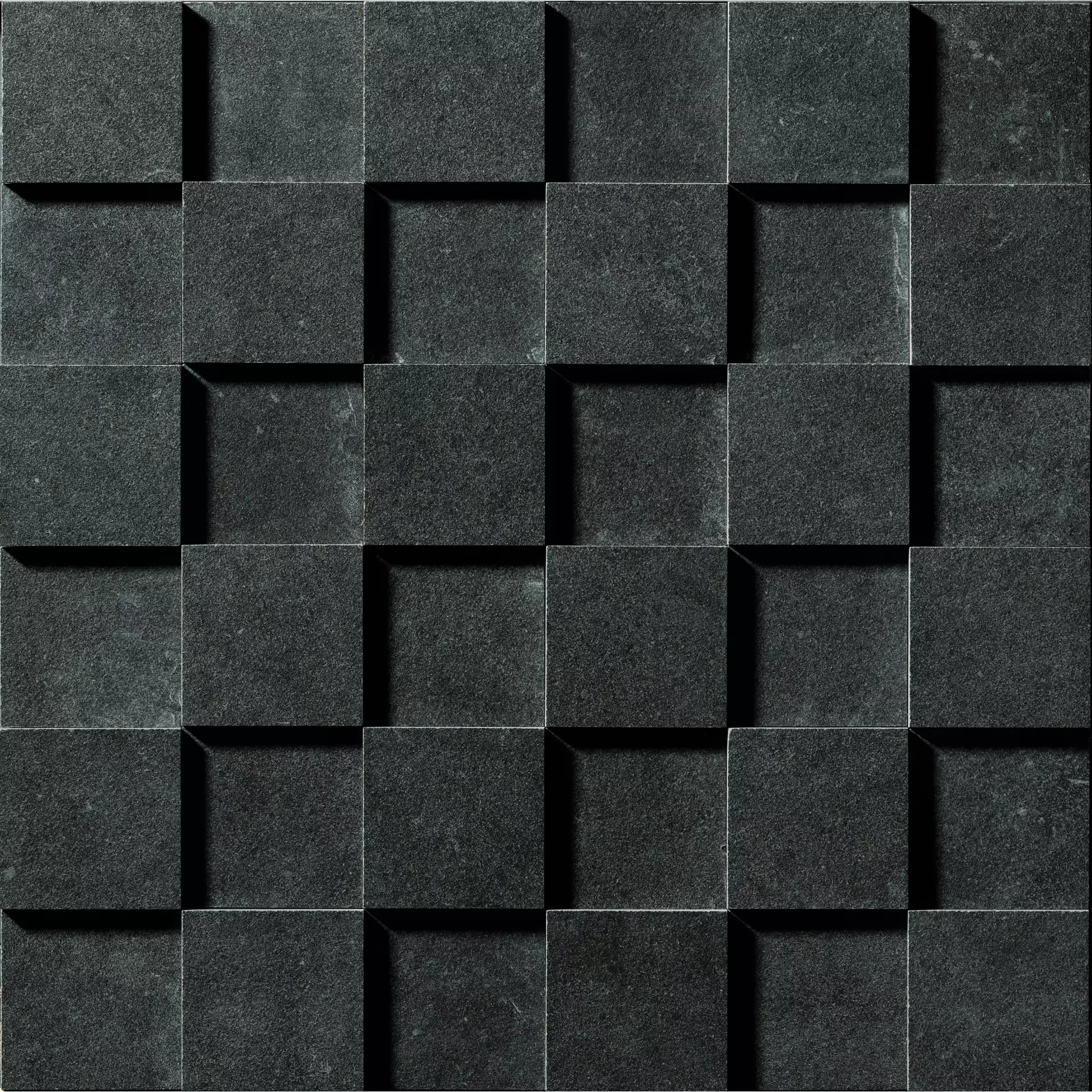 Bodenfliese,Wandfliese Cercom Square Black Naturale Black 1065093 natur 30x30cm Mosaik Cube 3D rektifiziert