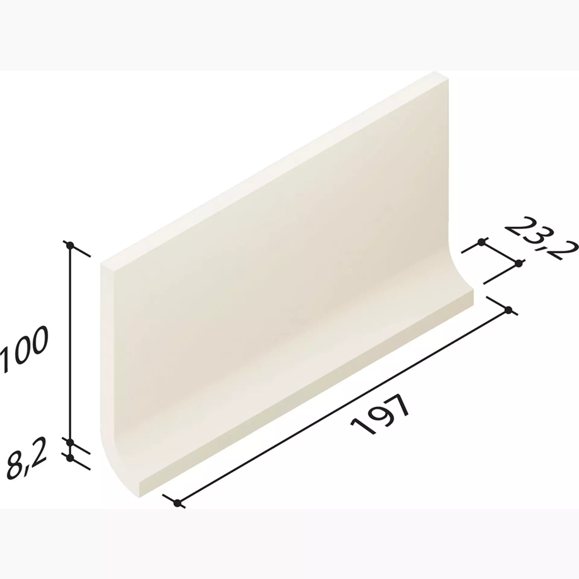 Villeroy & Boch Unit One White Matt Skirting board 2495-UT41 10x20cm 8,2mm