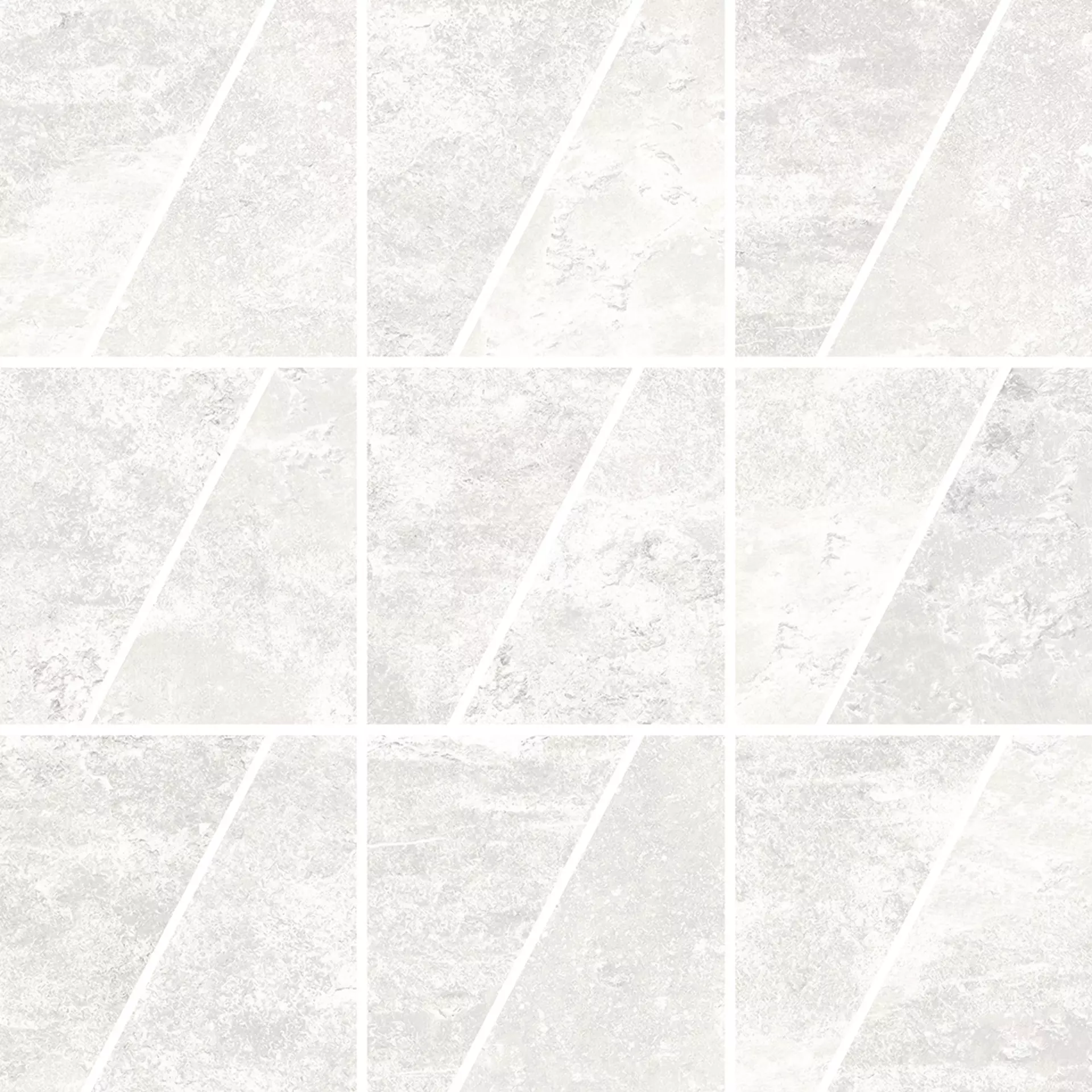 Rondine Ardesie White Naturale Mosaik Trapezio J87180 30x30cm 9,5mm