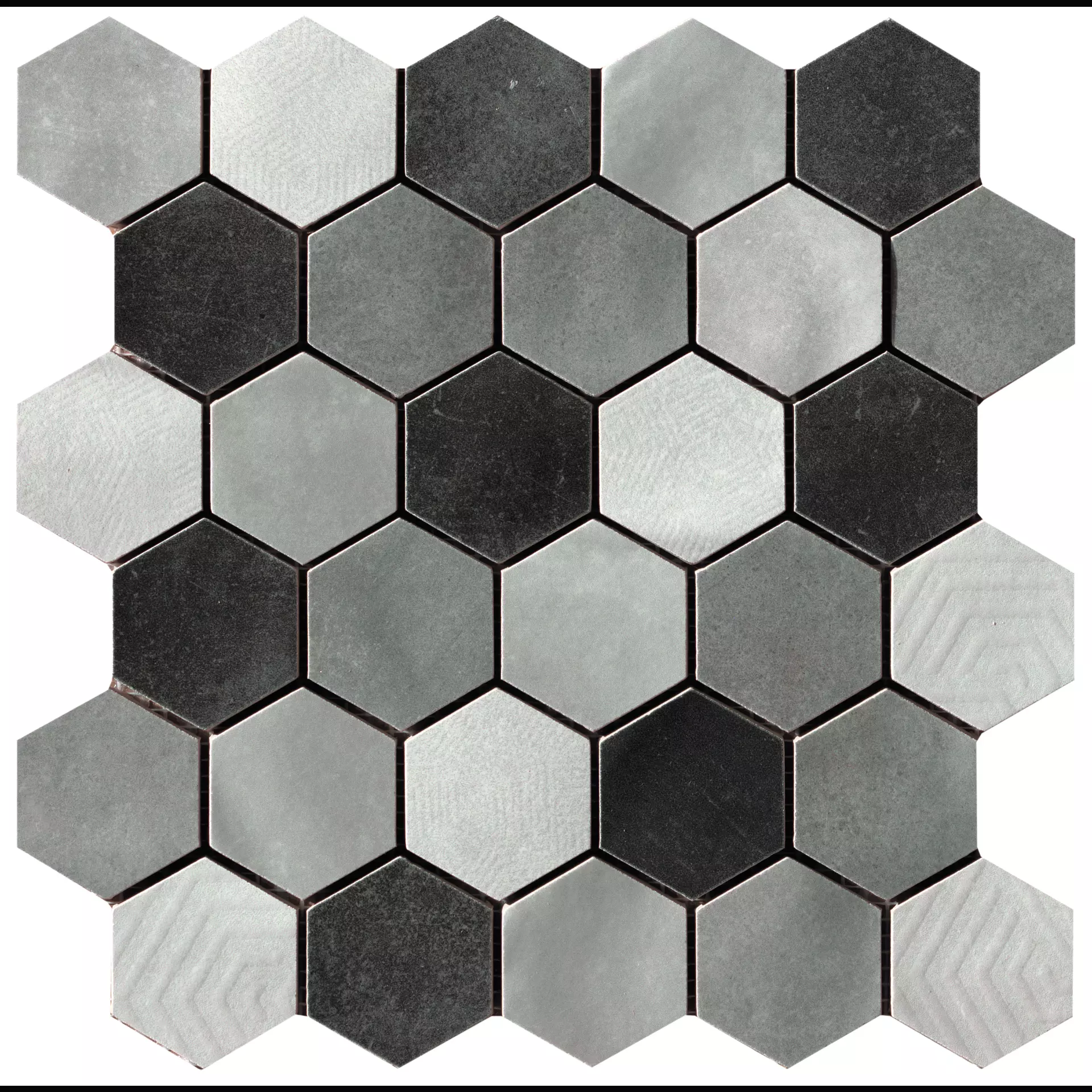 CIR Materia Prima Grey Naturale Mosaic Hexagon Mix 1069921 27x27cm 10mm