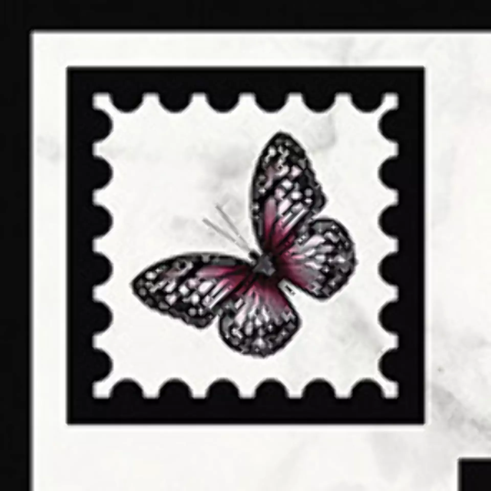 Villeroy & Boch Victorian White Glossy Corner Border Butterfly 1428-MKE2 12,5x12,5cm 10mm