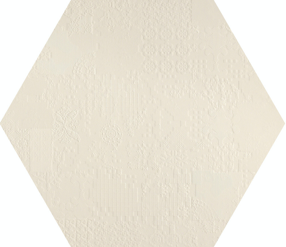 Mutina Dechirer Bianco Bianco PUDD71E struktur 60x60cm Hexagon 12mm