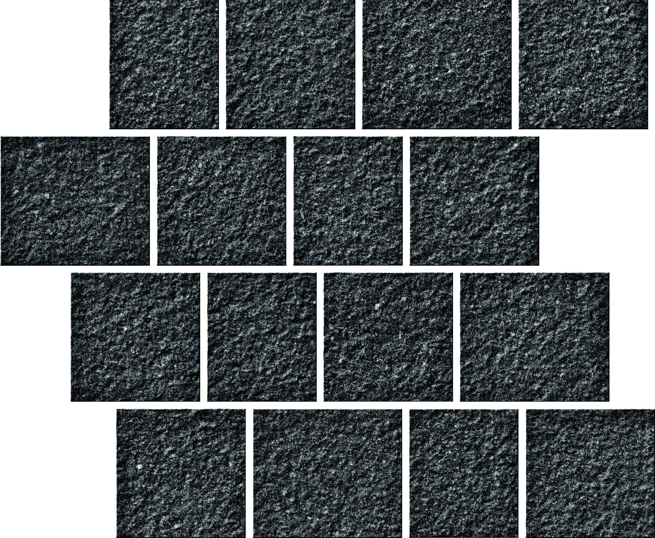 Bodenfliese,Wandfliese Serenissima Eclettica Nero Rock Nero 1081800 strukturiert 30x30cm Mosaik Pave rektifiziert 9,5mm