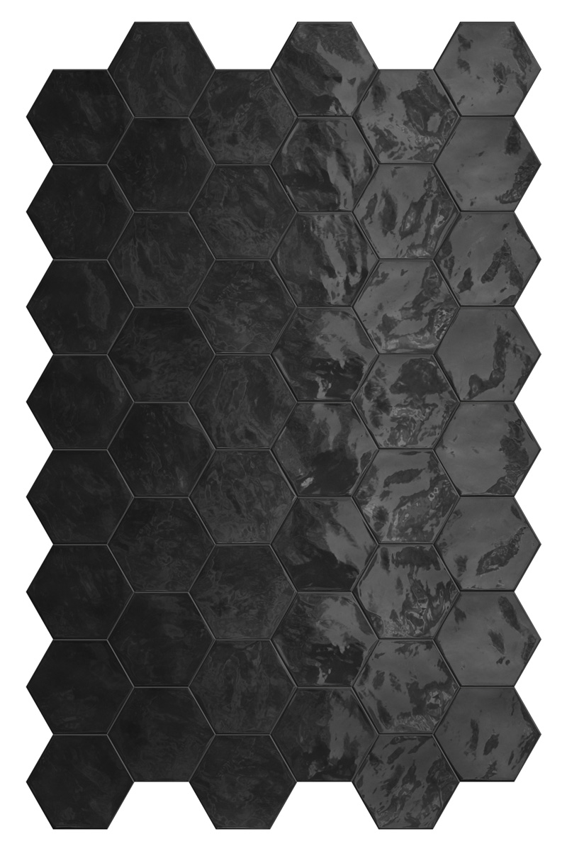 Terratinta Hexa Black Swan Glossy Hexagon TTHXW09G 15x17,3cm 10mm