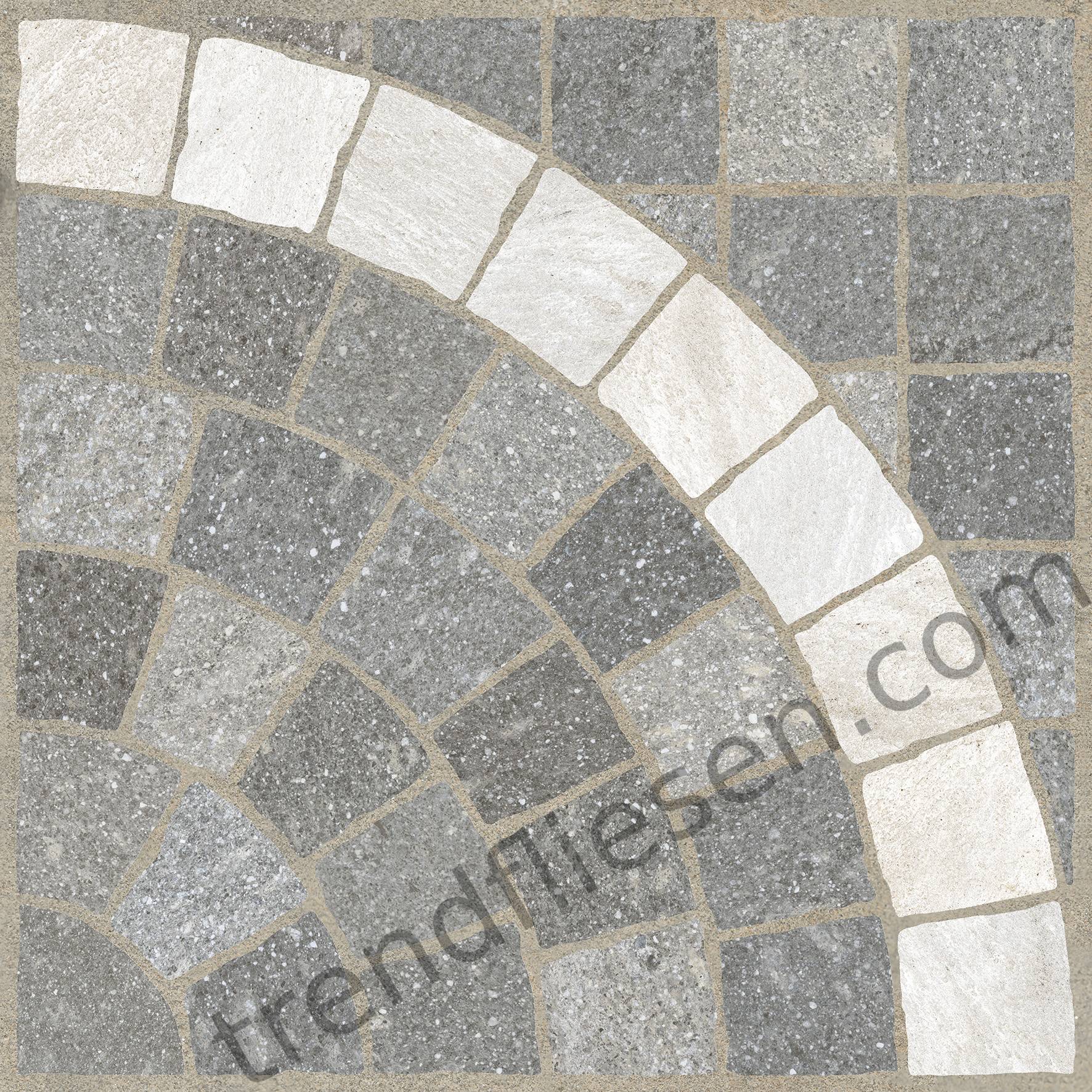 Stone Gres Cubetti Rosone Carrara/Grigio 375 natur 60x60cm rektifiziert 20mm