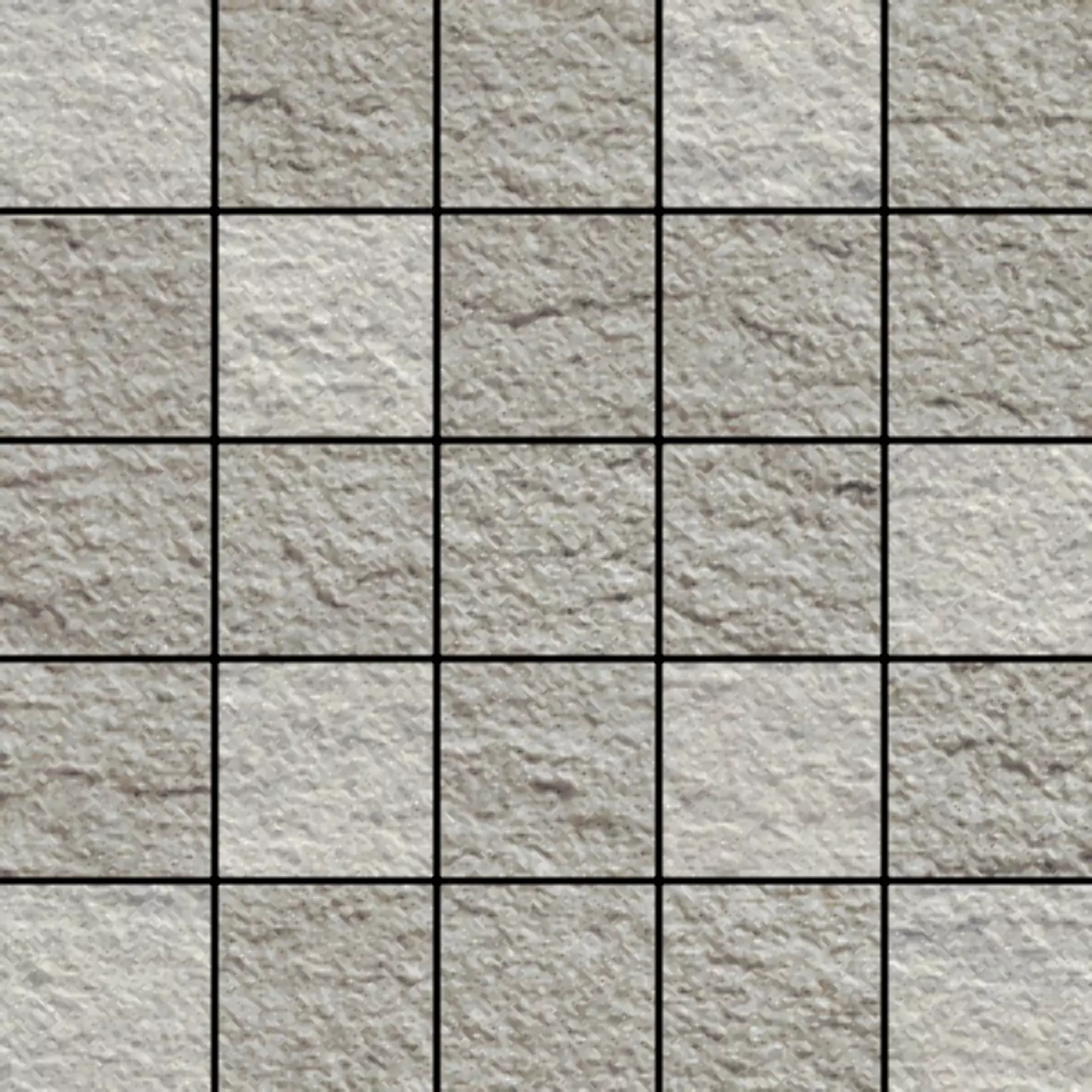 FMG Pietre Quarzite Cenere Strutturato Mosaik 5x5 ST30880 30x30cm 10,5mm
