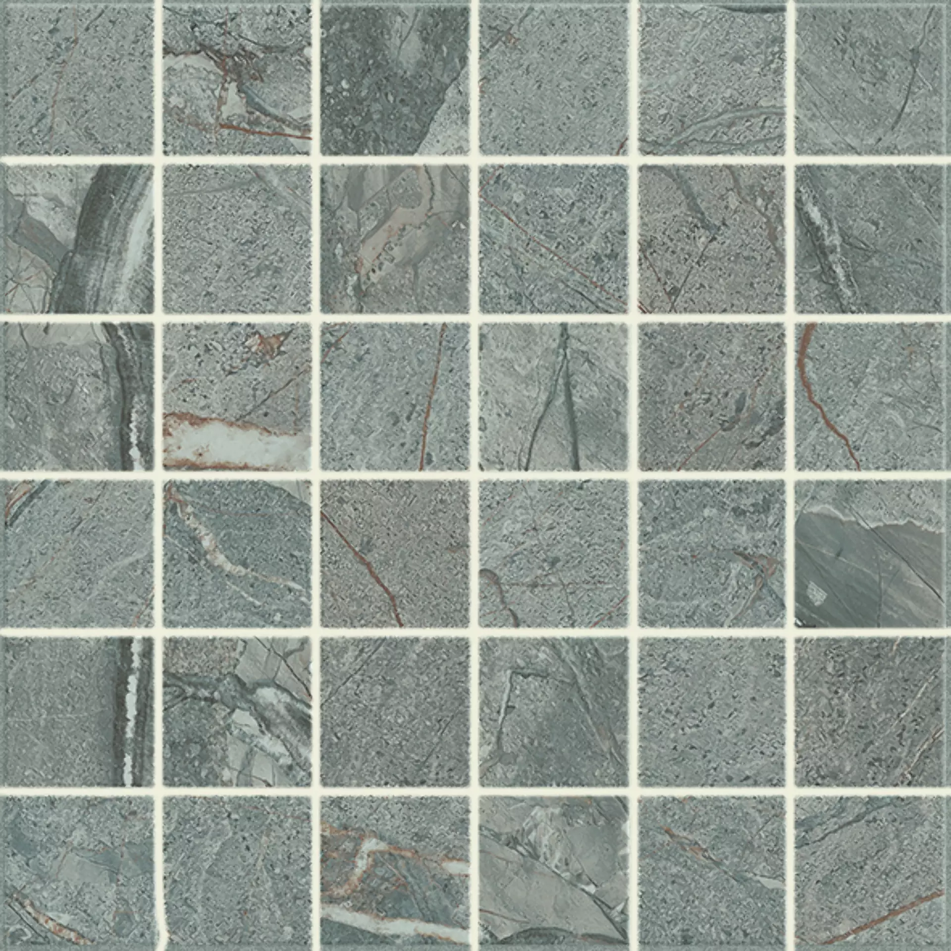 Bodenfliese,Wandfliese Cercom Amaranto Grey Naturale Grey 1077188 natur 30x30cm Mosaik 5X5 rektifiziert