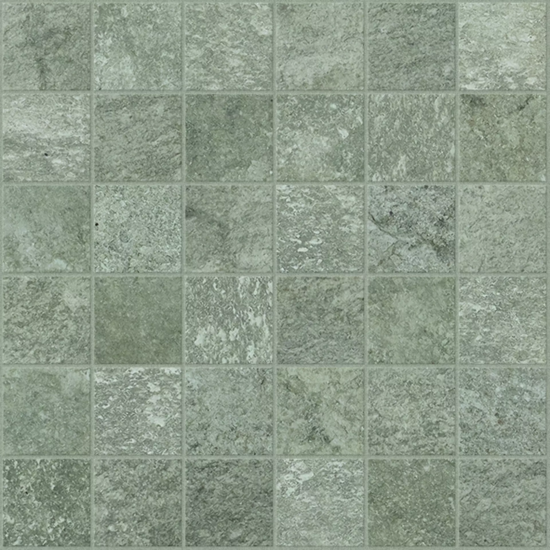Bodenfliese,Wandfliese Cercom Absolute Grey Naturale Grey 1076676 natur 30x30cm Mosaik 5X5 rektifiziert