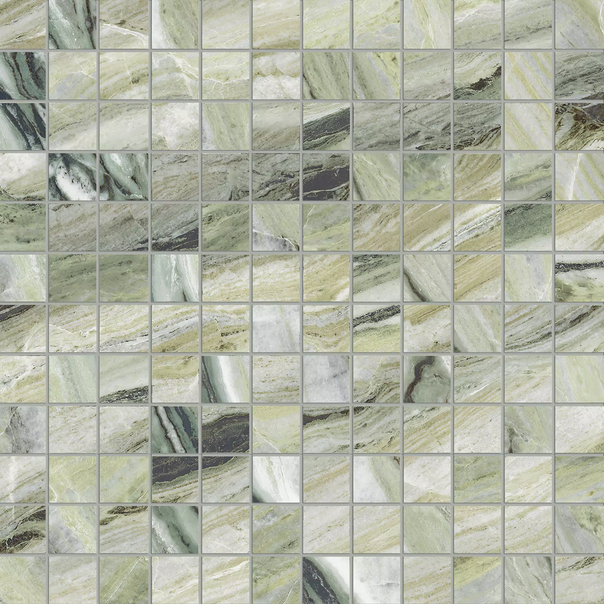 La Faenza Aesthetica Green Grey Flat Glossy + Satin Finish Mosaic 183238 30x30cm rectified 6,5mm - MK.AE VER6 LP_M