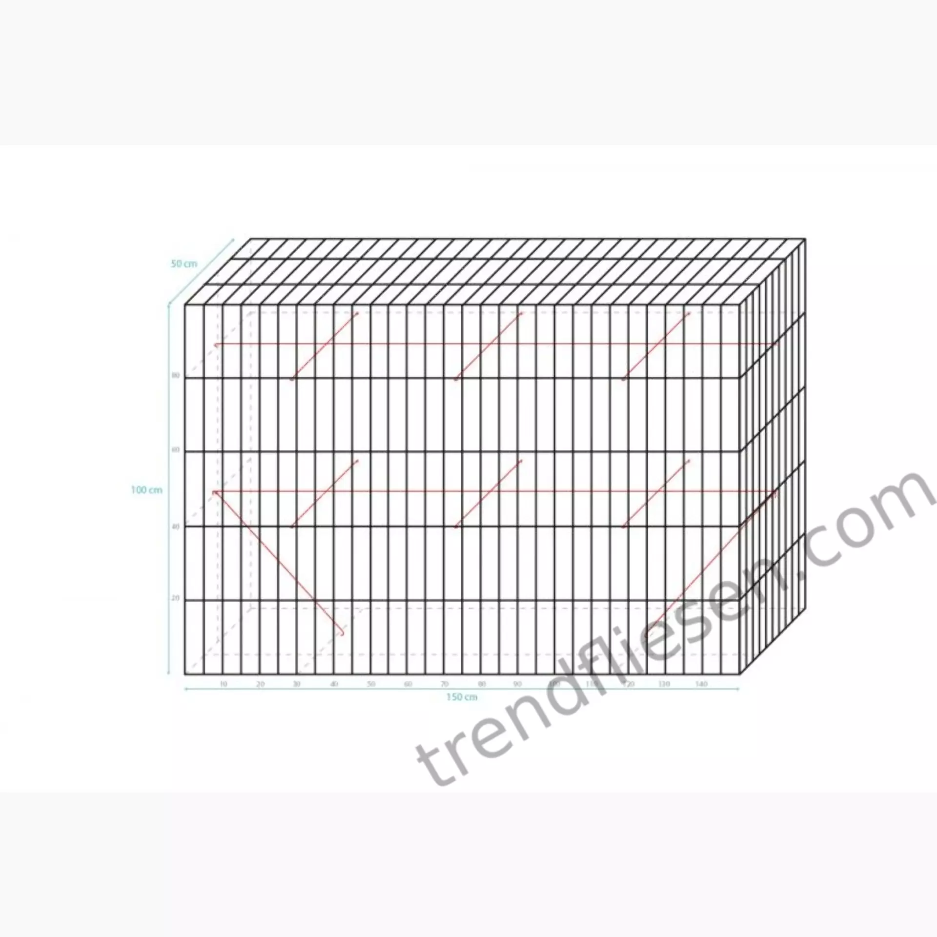 Trendbox 150x50x100 cm  gefüllt BOXT4