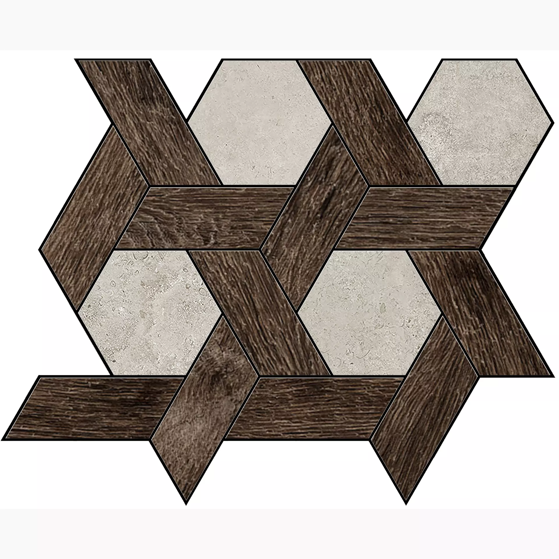La Fabbrica Ava Il Cerreto Amarone Brown Naturale – Matt Decor Rete esagonale MOSCP03 30x30cm rectified 8,8mm