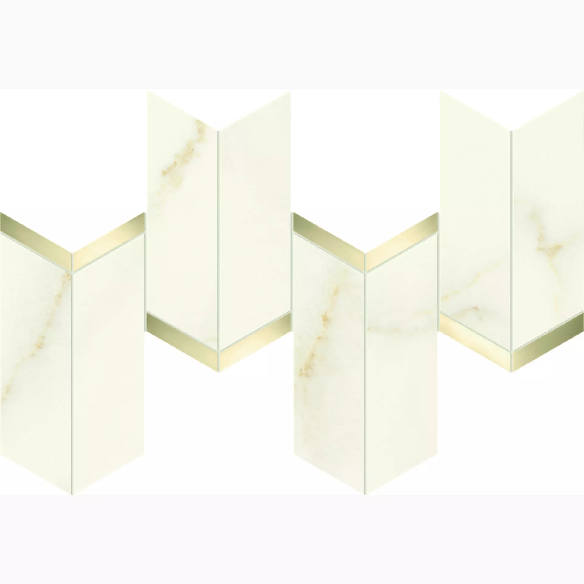 Atlasconcorde Marvel X Calacatta Apuano Lappato Mosaic Chevron AF8W 19,2x46,3cm rectified