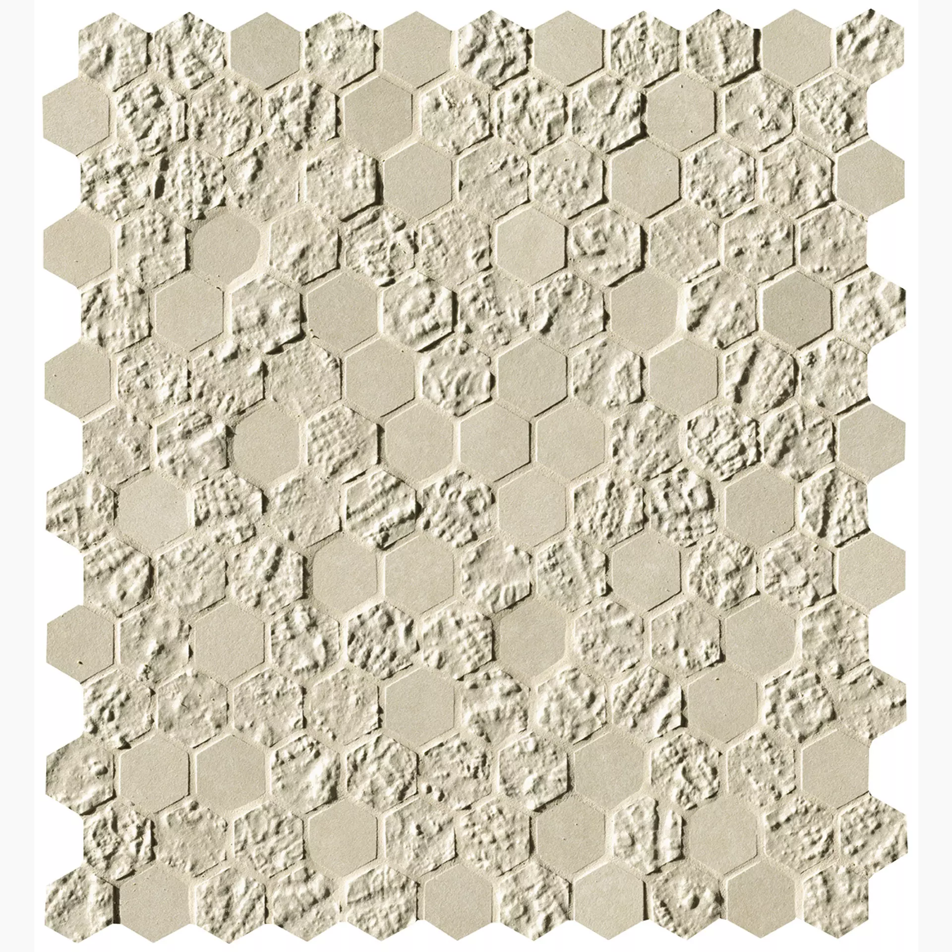FAP Bloom Beige Struttura Matt Beige fOYU matt struktur 29,5x35cm Mosaik Hexagon Print