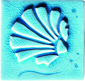 Cerasarda Pitrizza Azzurro Mare Formello S/3 Conchiglie 1031864 10x10cm